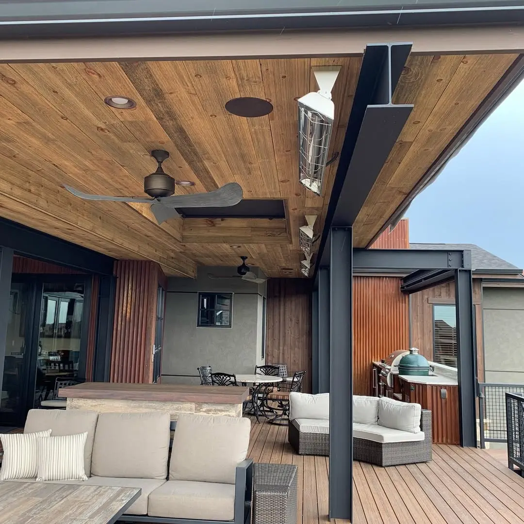 modern mountain home custom deck